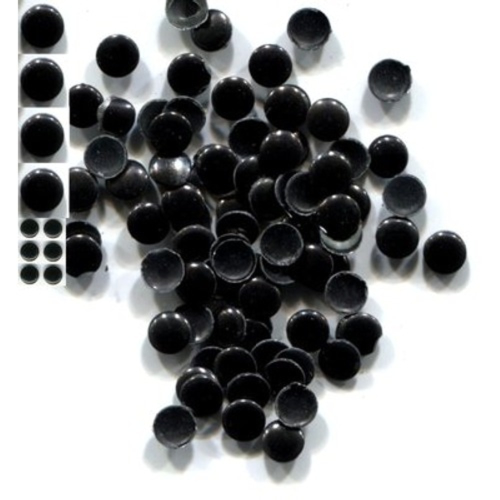 ROUND Smooth Nailheads 5mm HotFix BLACK 2 Gross 288 Pieces